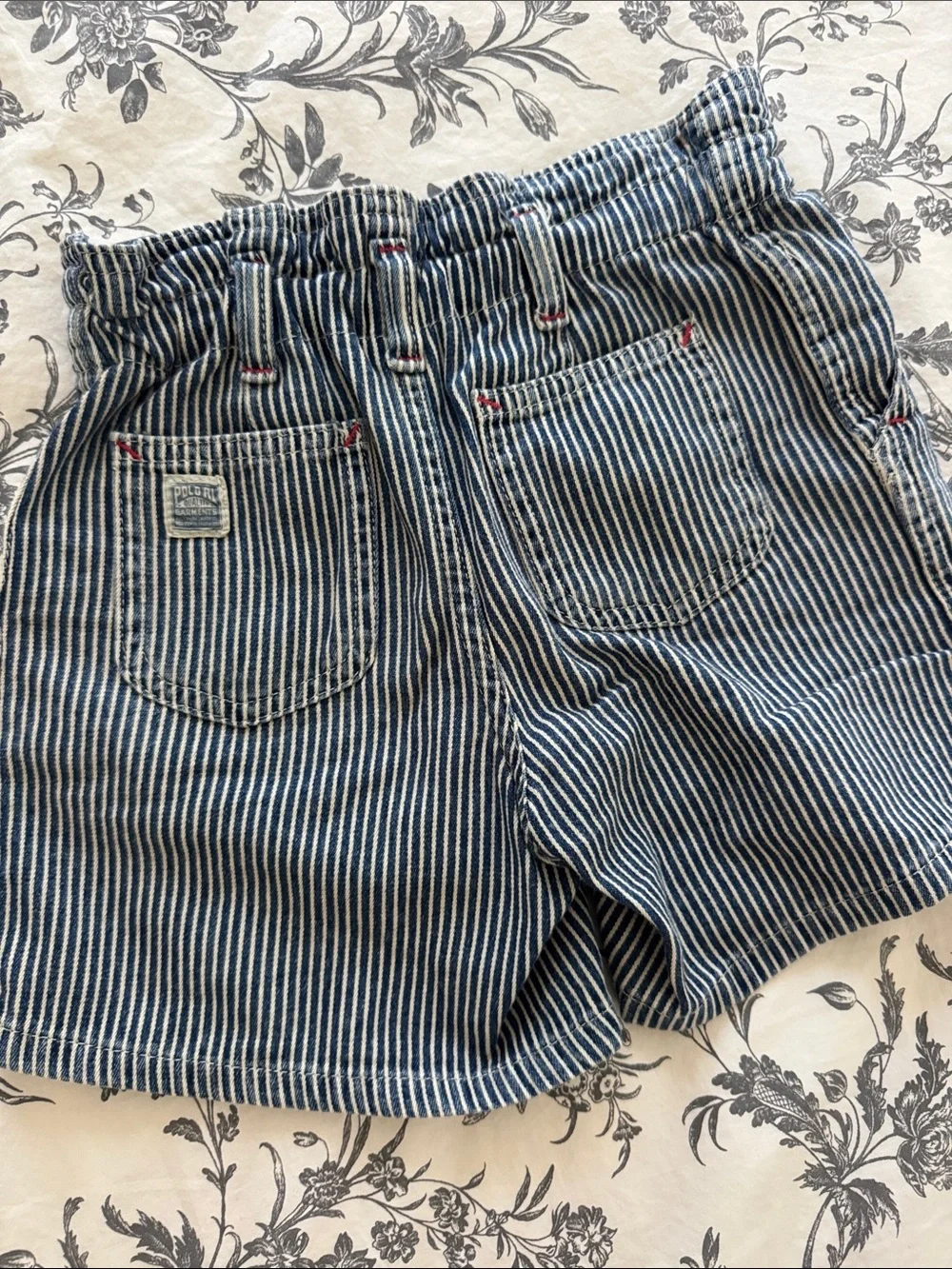 Ralph Lauren Navy and White Striped Kids Shorts